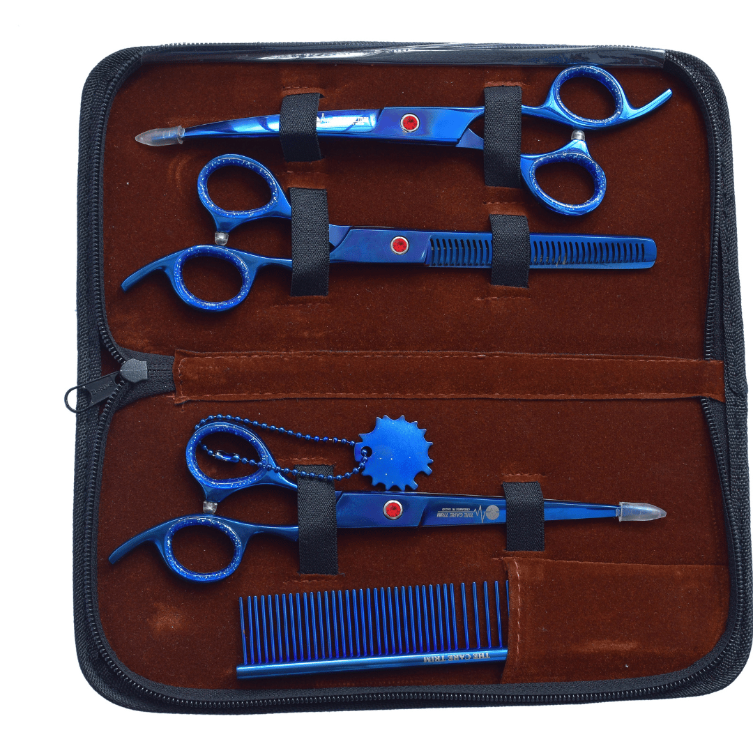 Kit Especial de Aseo para Mascotas Habibi: Herramientas Premium para el Cuidado Perfecto de tus Mascotas - Color azul CT 95