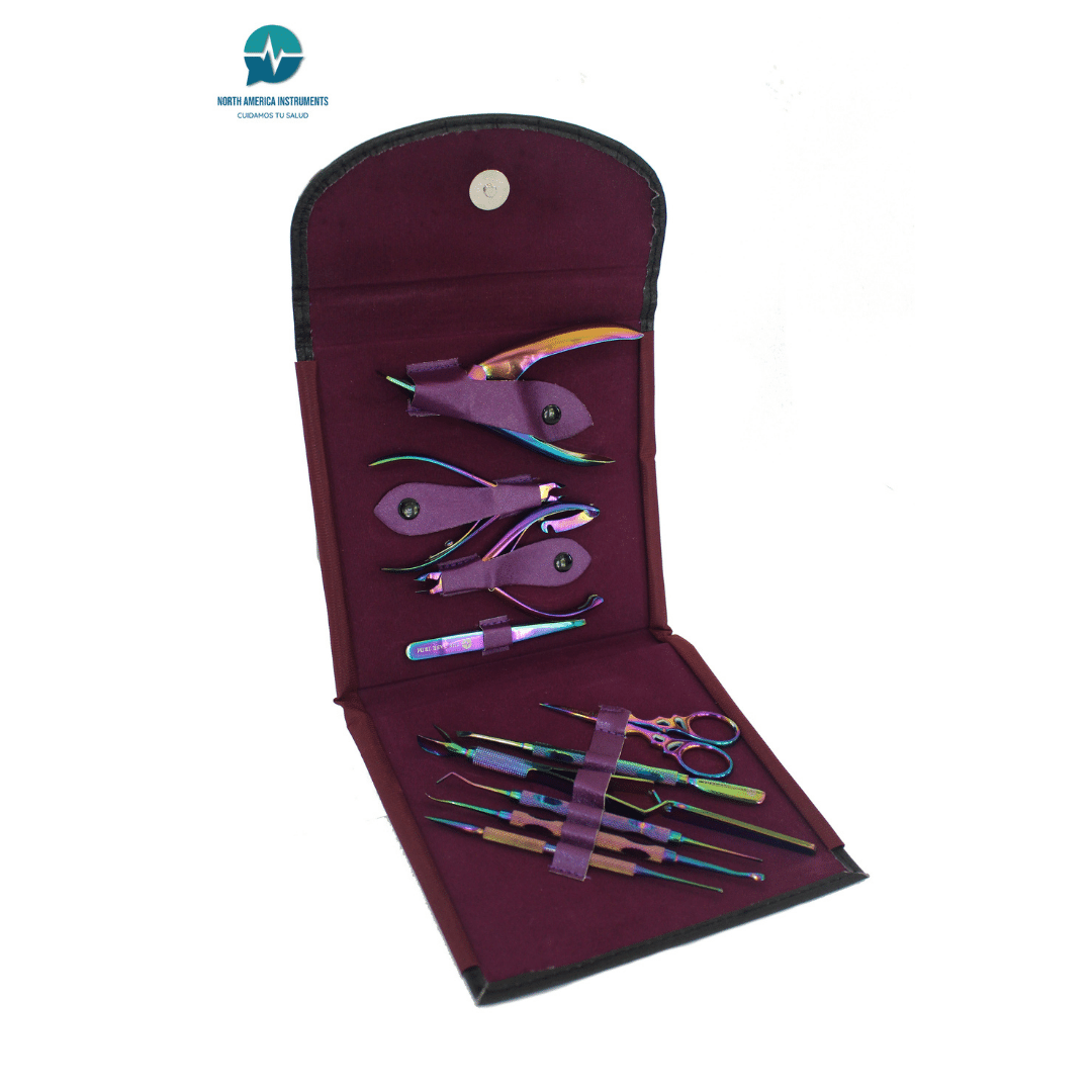 Set de Herramientas de Manicura y Podología de Acero Titanium de Habibi: Colección Completa CT 124