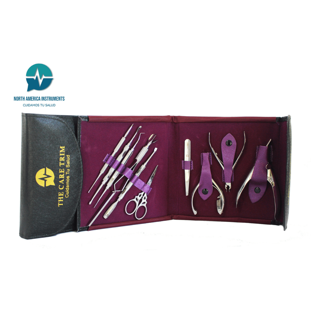 Set de Manicura y Herramientas de Podología de Acero en Color Plata de Habibi: Colección Completa CT 125