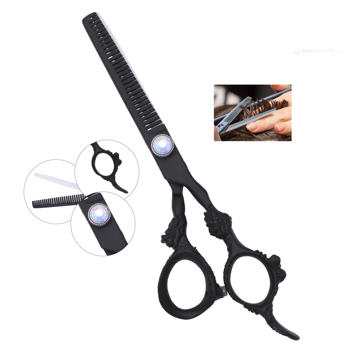 Scissor 6.5 (Dragon Style) - Tijera de Entresacar de Alta Calidad Estilo Dragon 6.5 – CT11