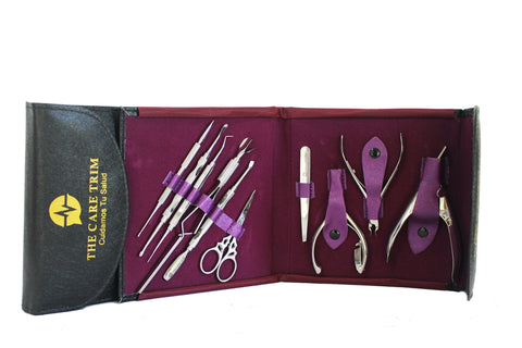 Kit de Belleza Personal de Acero Plateado por Habibi: Herramientas de Aseo Completas con Bolsa CT 125