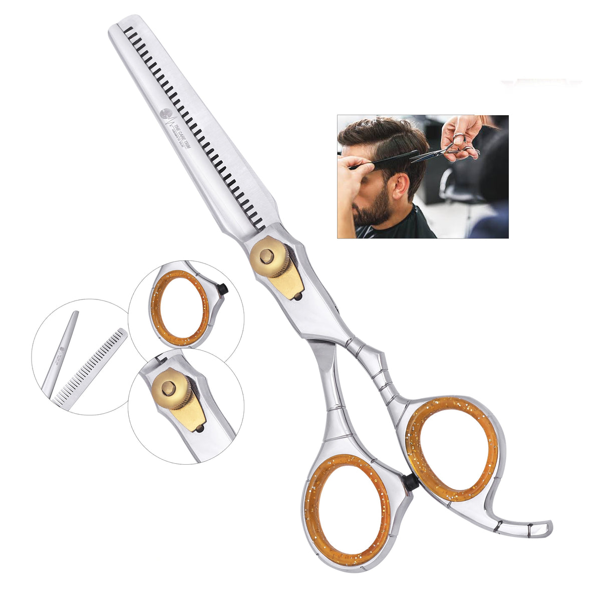Scissor 6.5 inch - Tijera de Entresaca de alta calidad 7.0 especial para Barberos – HBTE - 20