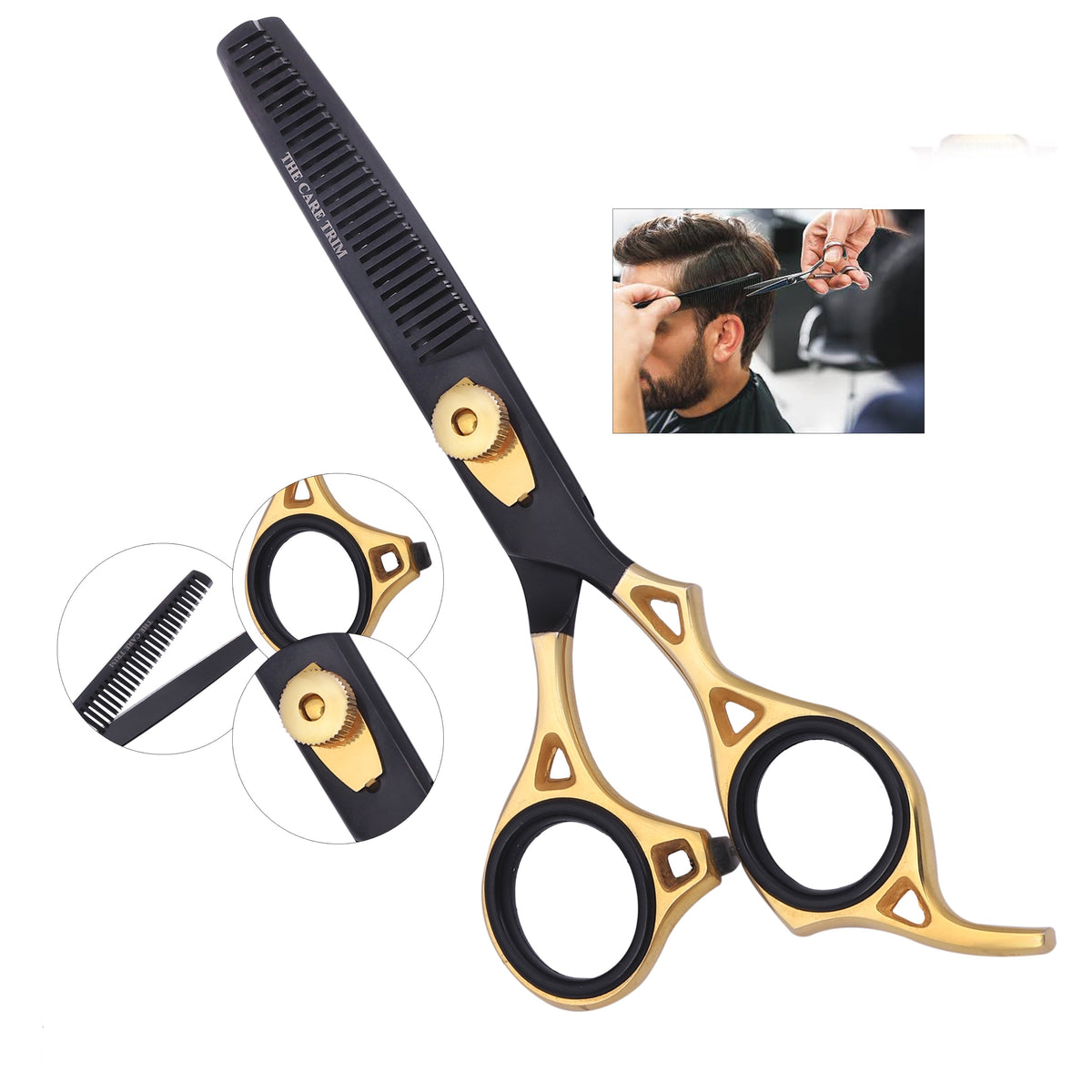 Scissor 7 inch - Tijera de entresacar de alta calidad 7.0 especial para Barberos – CT 27