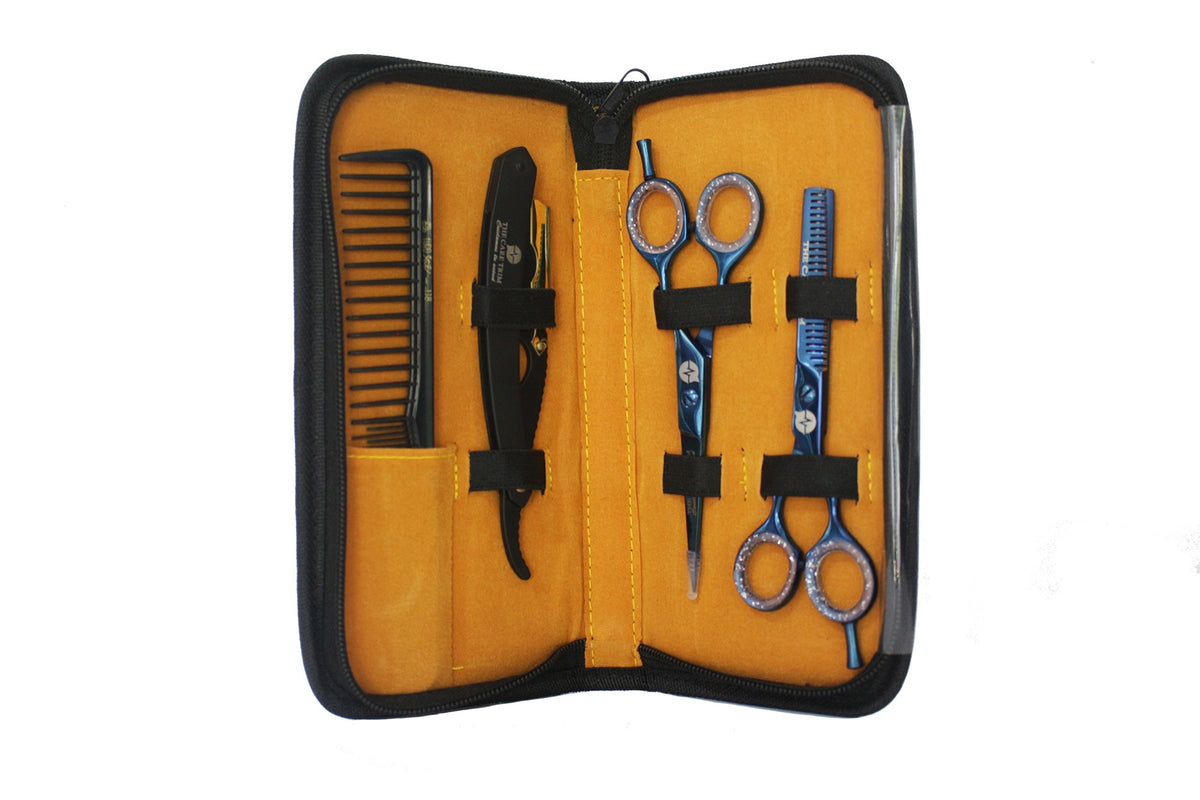 Estuche de peluquería premium de Habibi: mejora tu estilo con herramientas de calidad - Color azul - CT 80